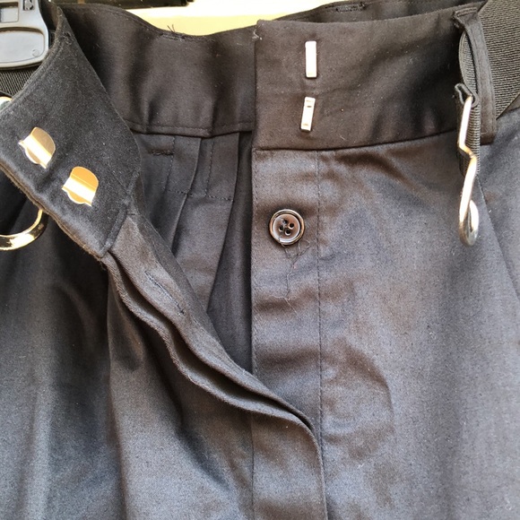 🚨B2G1 CHRISTOPHER & BANKS Black Silver Botton Down Swing Flare Midi Skirt - Picture 7 of 10